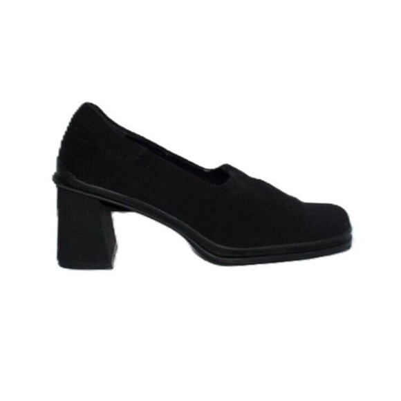 Kenneth Cole Reaction Square Toe Black Fabric Heels Loafer Style Shoes Size 9M - Picture 6 of 10